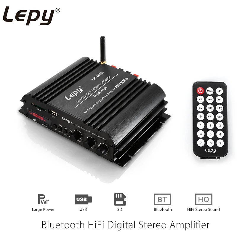 Lepy LP 269S Bluetooth Amplifier 2 channel HiFi Stereo Audio Support SD