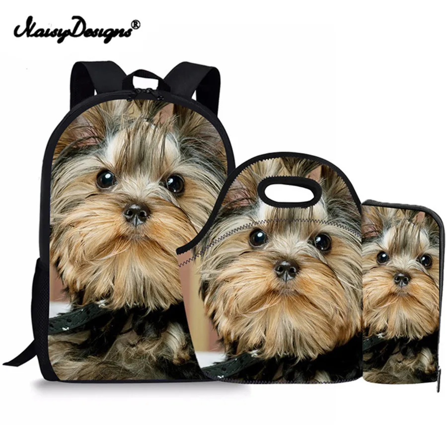 

2018 Kids Backpack Sets Children's Backpack School Bags Cute Yorkshire Print Satchel Schoolbag for Girls BookBag Mochila Escolar