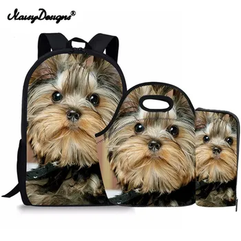 

2020 Kids Backpack Sets Children's Backpack School Bags Cute Yorkshire Print Satchel Schoolbag for Girls BookBag Mochila Escolar