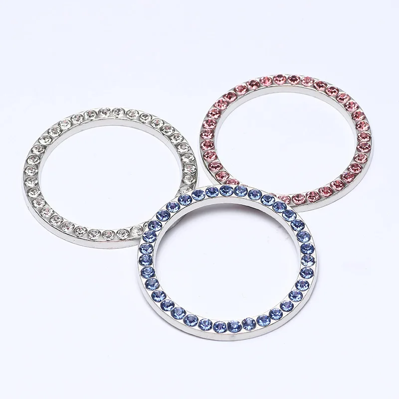 Crystal-Rhinestone-Car-Emblem-Sticker-Ring-Car-Auto-Start-Stop-Engine-Ignition-Button-Key-Knobs-Bling-Car-7