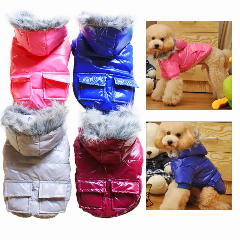 Fur Vest Coat Winter Dog Clothes For Yorkie Puppy Chihuahua Waterproof Dog Jackets Hoodies Pet