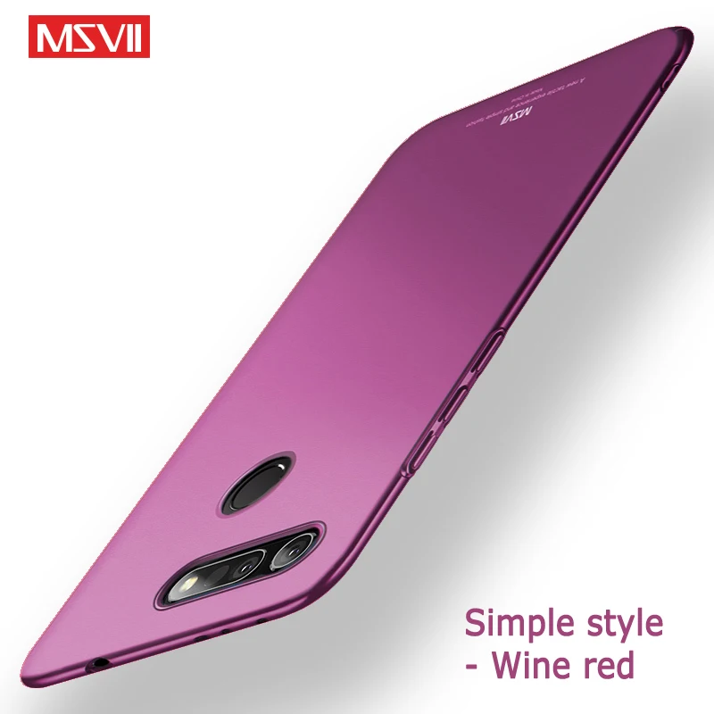 Simple Wine red Чехол для huawei Honor View 20, чехол MSVII, тонкий матовый чехол для huawei Honor V20, чехол, тонкая жесткая задняя крышка для huawei V 20 - Цвет: Simple Wine red