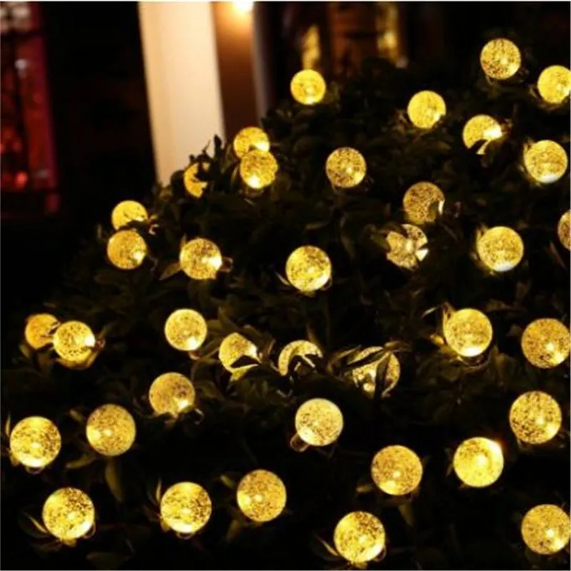 

16ft 20 LED Crystal Ball Solar Powered String Lights Popular Globe Fairy Lights for Outdoor Garden Christmas Festival Decoration