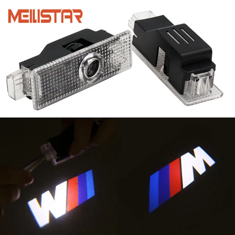 

2Pcs / Lot LED Car Door Courtesy Laser Projector Logo Ghost Shadow Light for BMW E39 X5 E53 528i E52 M M5 Logo Car-styling