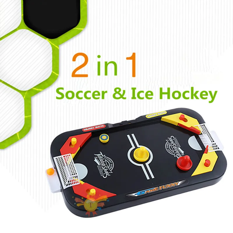 

Desktop Battle 2 In 1 Soccer & Ice Hockey Table Ball Shoot Mini Football Field Board kids game sensory outdoor toys