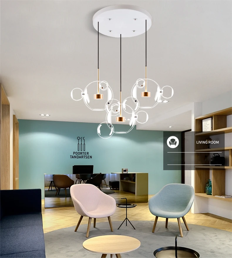 Креативный светодиодный подвесной светильник в виде мыльных пузырей для гостиной, спальни, столовой, дизайнерский светильник