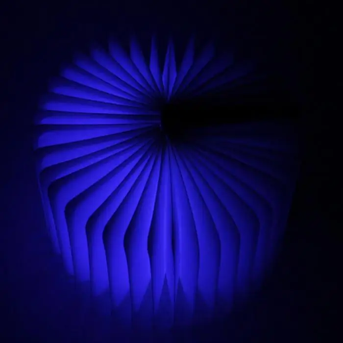 Яркая ПУ кожа креативные Складные светодиодные книги формы ночной Usb