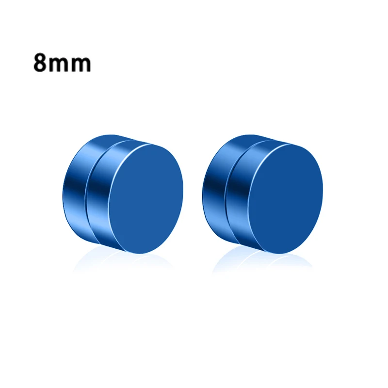 Innopes корейские модные трендовые геометрические круглые магнитные камни мужские поддельные серьги из нержавеющей стали пирсинг серьги клипсы - Окраска металла: 030003 Blue