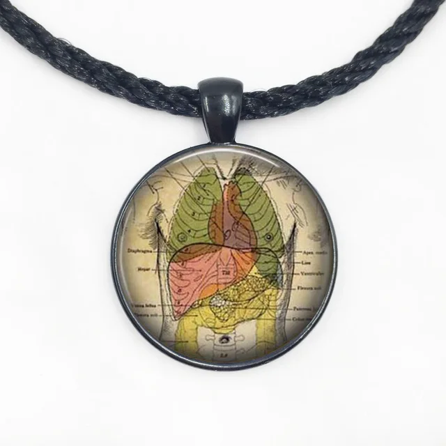Human anatomy pendant internal organs anatomy necklace Anatomical