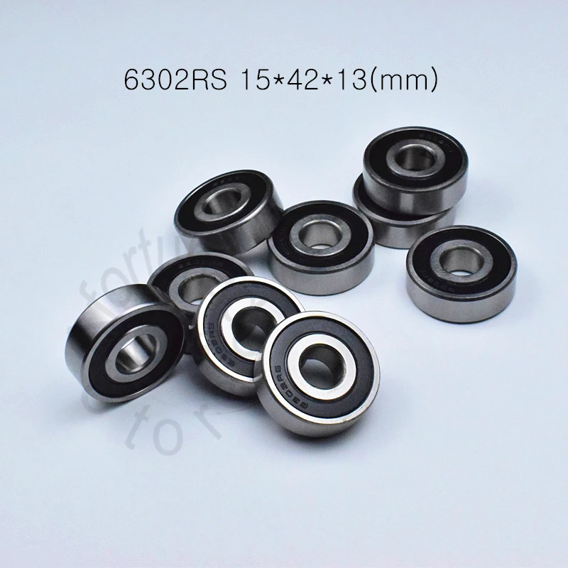 

6302RS 15*42*13(mm) 1Piece free shipping bearings ABEC-5 rubber sealing type bearings 6302 6302RS chrome steel bearing