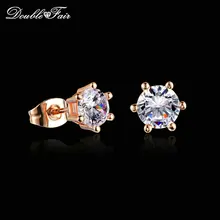 dfe035 мода рок круглые женские для женщин женское розовое золото/Серебряный сережки гвоздики серьги-гвоздики бижутерия бренд украшения украшения аксессуары стразы оптом обручальные обручальное свадьба для влюбленных