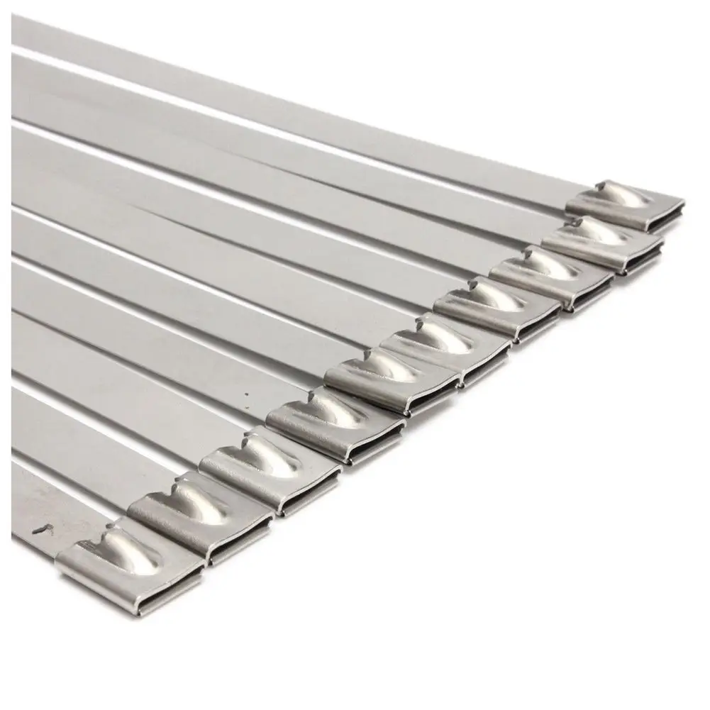 

10X Stainless Steel Marine Grade Metal Cable Ties Zip Exhaust Wrap Straps
