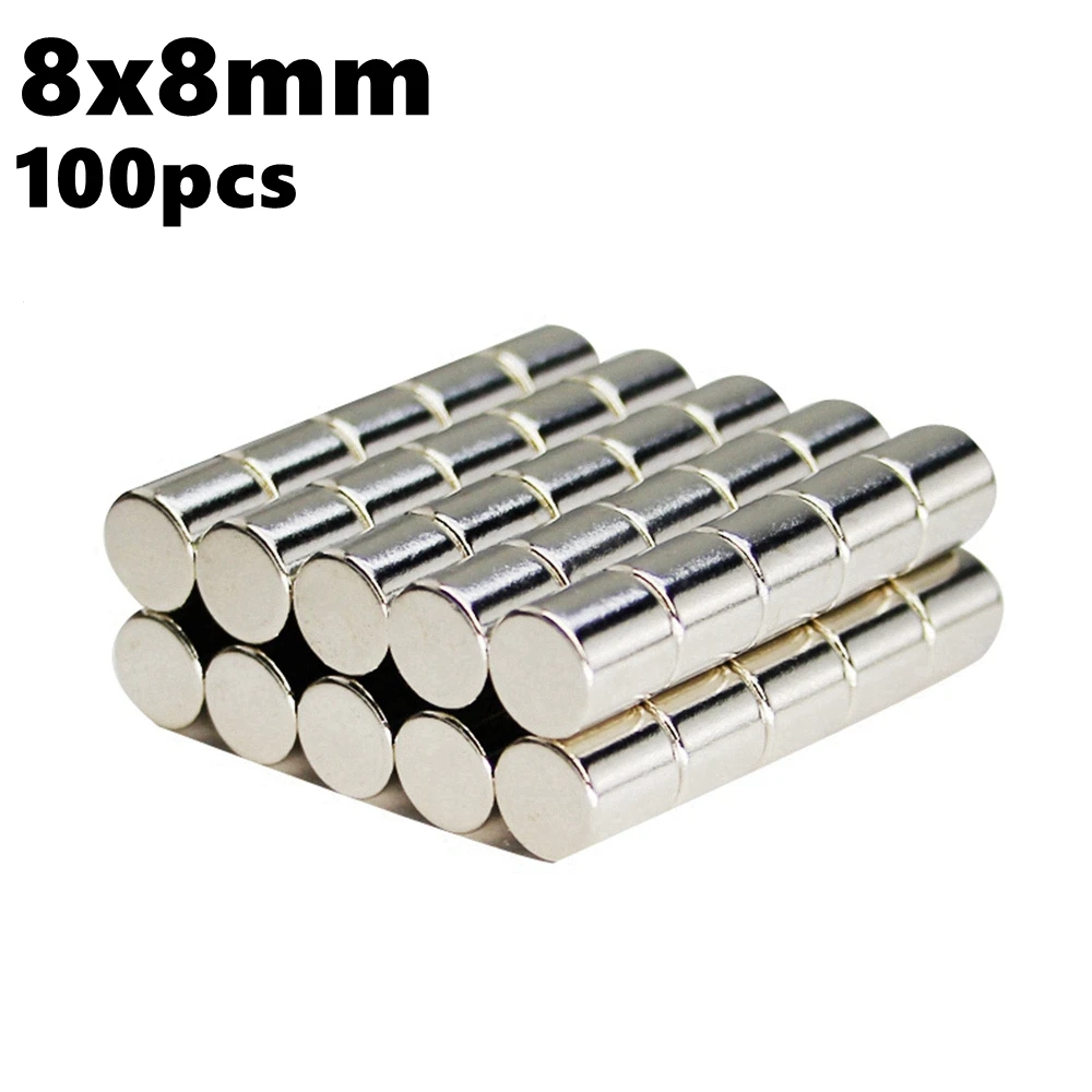 

Cylinder Neodymium Magnets Disc 8mm x 8mm Magnetic Strong Small Round 100pcs 50pcs N35 8x8 Iman Rare Earth Super Powerful Magnet