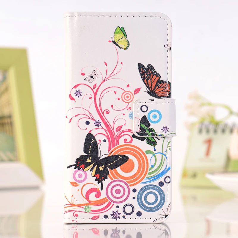 Для apple iphone 8 7 6 6 S Plus X XS MAX XR 5s SE 5 pu кожаный чехол для телефона с бабочками Fly Flower Painted flip Wallet слоты для карт - Цвет: butterfly white