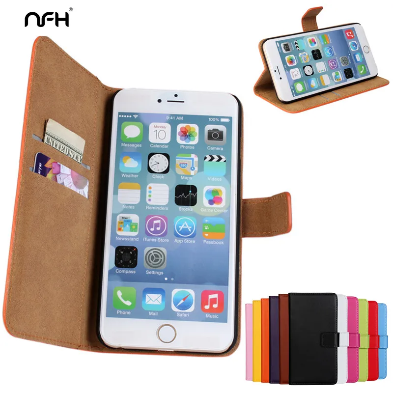 

NFH Case On 4 4 S 5 SE Retro Leather Flip Phone Case For iPhone 5S With Magnetic Clasp Wallet Celular For iPhone 4S Black Pink