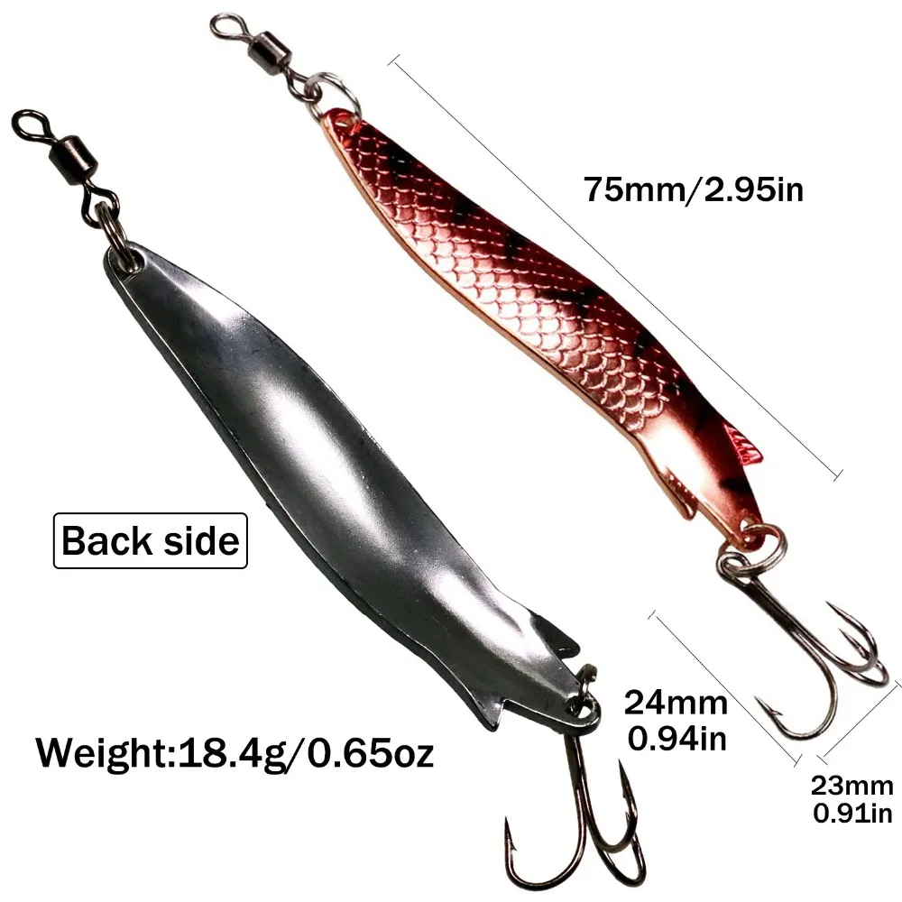 5Pcs/set 18.4g 75mm Metal Spoons Lure Spinner bait Swimbait Vibrating Jigging Fishing Lures Hard Baits Bass Fishing Tackle pesca