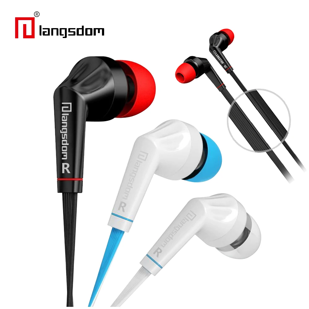 

Langsdom jd88 Wired Earphone With Rhombus Button & Mic Handsfree Call &Music Pause/Play/Switch Earphones For All Mobile phone PC
