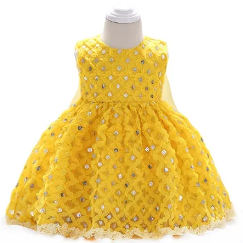 yellow birthday dress for baby girl