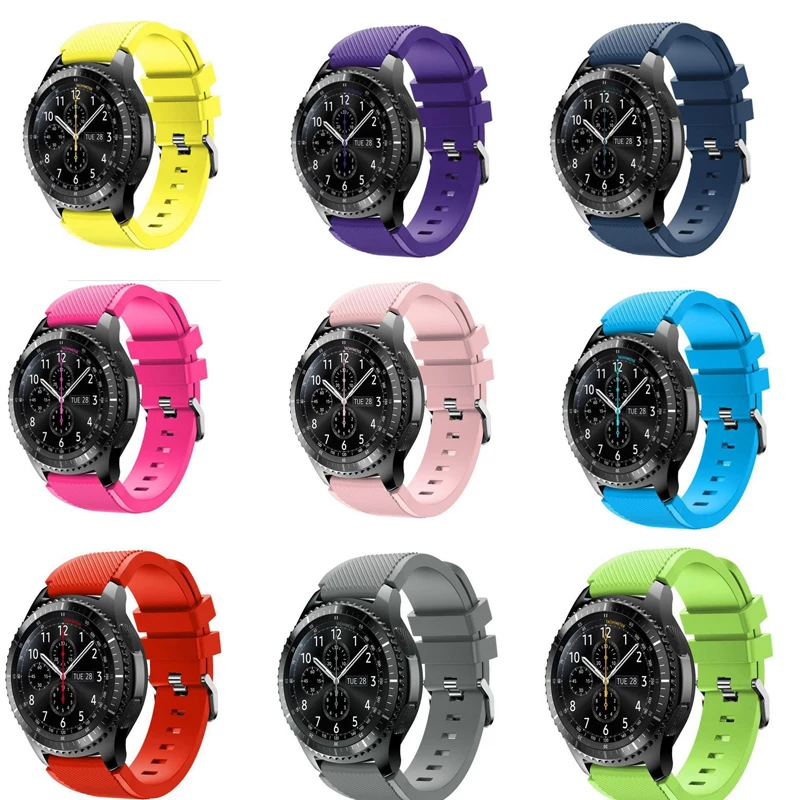 

Sport Silicone Rubber Strap Band For Samsung Gear S3 pebble time steel xiaomi huami amazfit Replacement 22mm