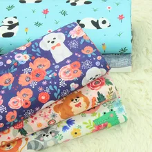 Высокое качество табби хлопок tela принт мультяшных животных ткань для платья ручной работы DIY Одежда рот воды полотенце ткань