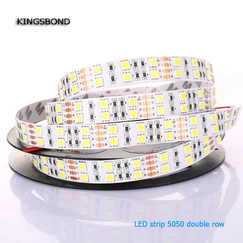 

Double Row IP20 5050 SMD LED Strip Flexible Light DC12V 120LEDs/M 5m/lot FPCB led strip light single color warm white RGB
