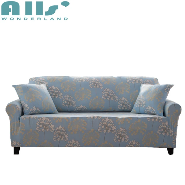 Bleu clair ponçage tissu plein canapé housse élastique stretch coupe ... Bleu clair ponçage tissu plein canapé housse élastique stretch coupe ...