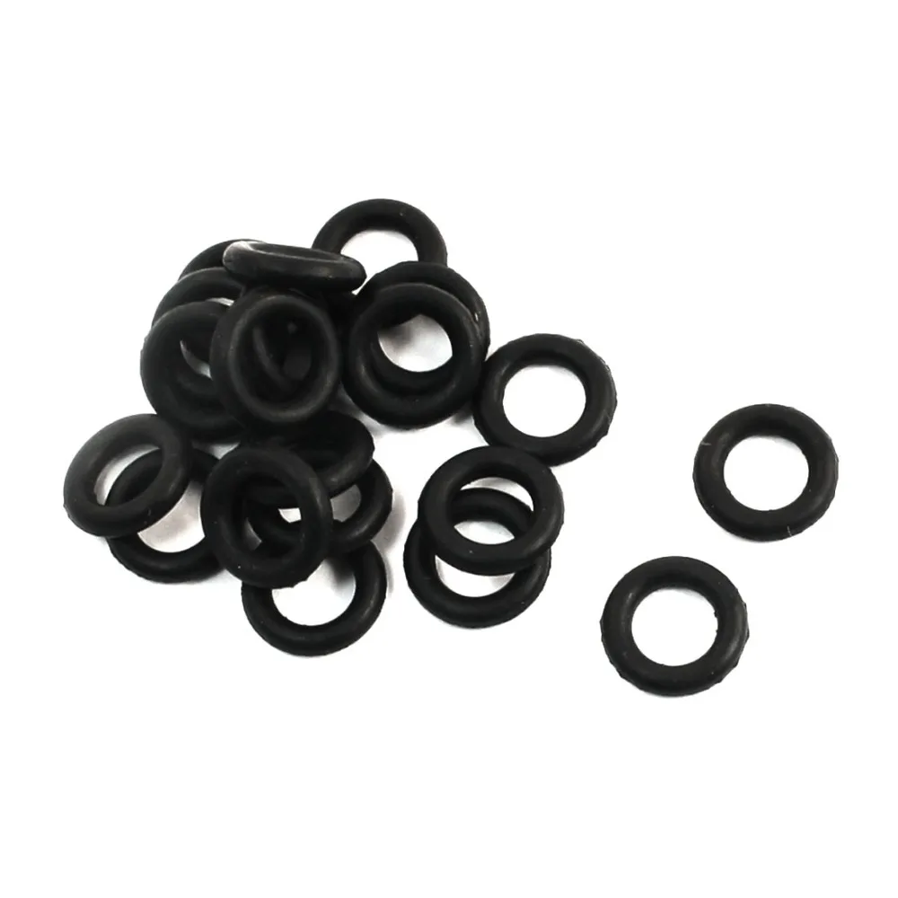 

20 Pcs 7mm Outside Diameter 4mm Inside Diameter 1.5mm Thickness Rubber O-ring Black Oil Seal Gaskets