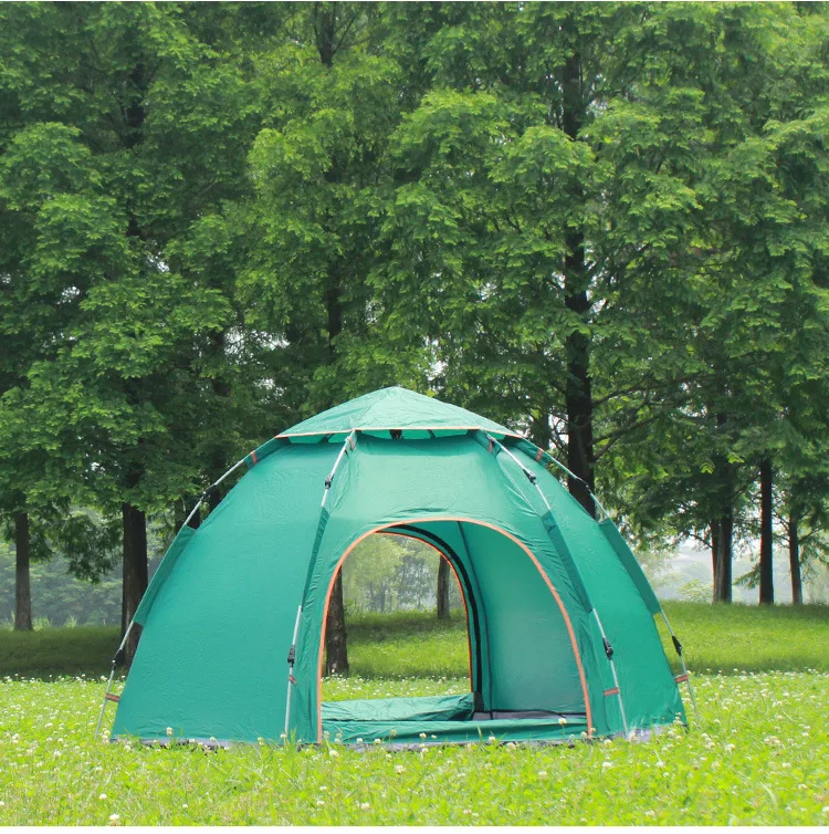 Automatic tent Multi-person outdoor 3-5 people hexagonal tent outdoor camping camping rain tent