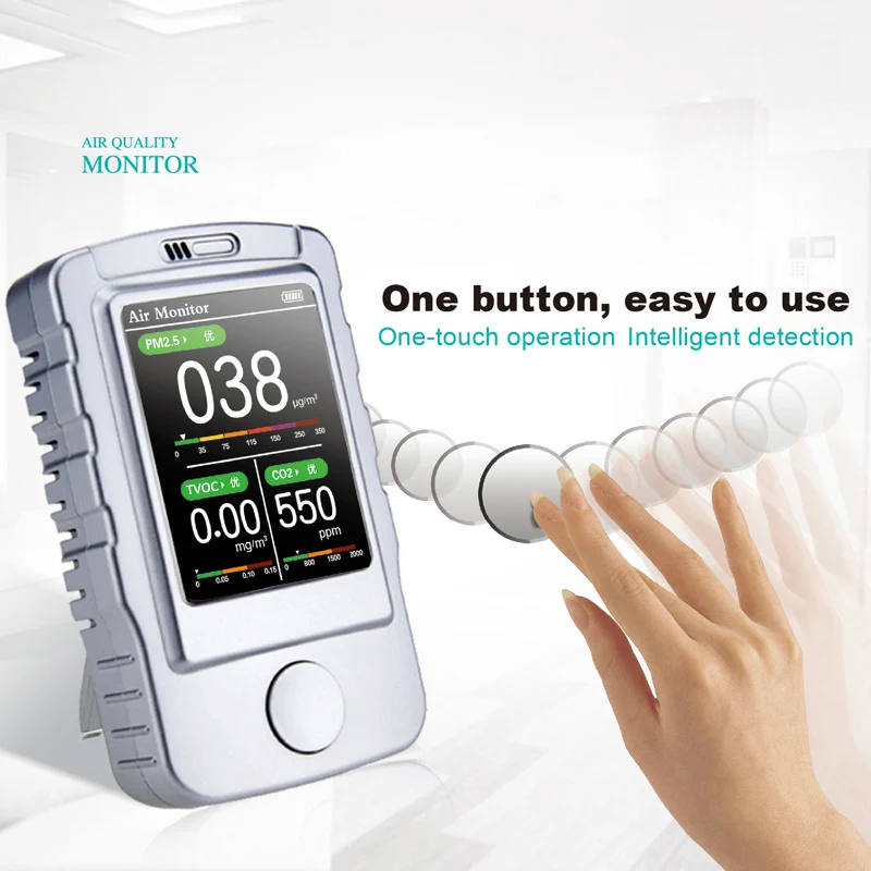 

Multi-function Laser Smart Gas Detector Air Quality Monitor Co2 Calibration Portable Hand-held Air Detector Monitor 5 In 1 CO2