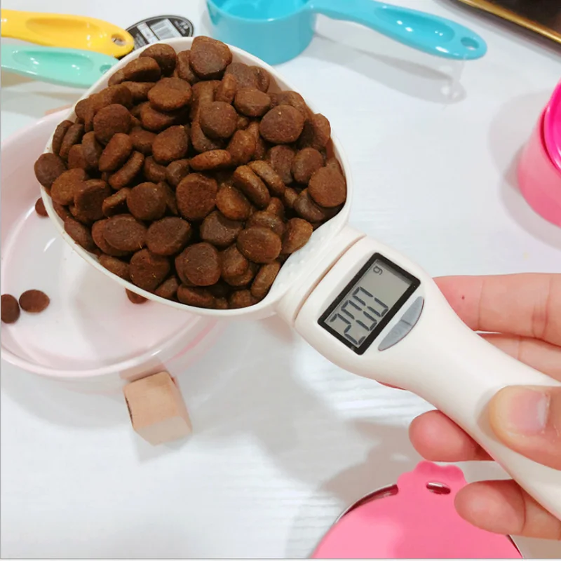 Electronic Measuring Spoon Scale Portable Pet Food Water Scoop with