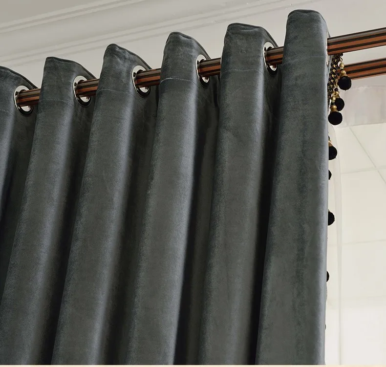 Европейские роскошные бархатные шторы 6 цветов для гостиной, однотонные бархатные простые современные роскошные шторы для спальни/кухни