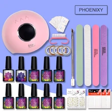 Набор для ногтей 36 Вт УФ светодиодный светильник для ногтей 8 шт Гель-лак для ногтей набор все для маникюра инструменты Гель-лак набор для маникюра маникюрный набор