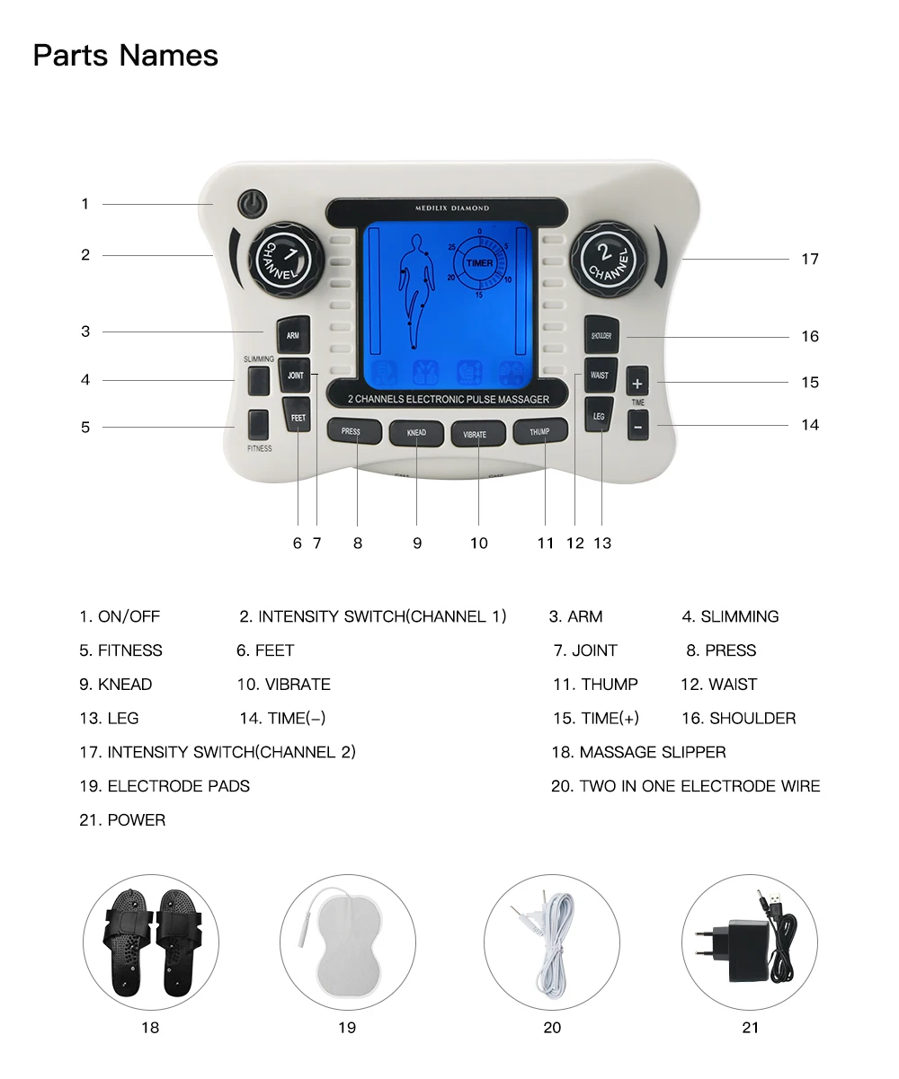 Электрический мышечный Стимулятор, расслабляющий мышечный массажер, пульс, акупунктурная терапия, массажер, EMS, сжигатель жира для похудения