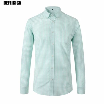 

2019 DEFEICIGA Men Dress Shirt Long Sleeve Brand Man Shirts Designer High Quality Solid Clothing Fit Business Shirts 006