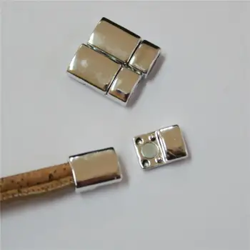 

10Pcs for 6*3mm Flat/round leather magnet clasp, Silver jewelry supplies jewelry finding D-6-149
