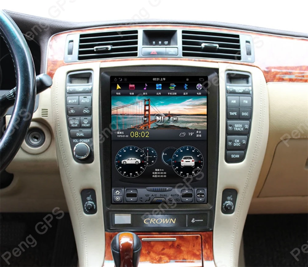 Excellent 13.6" Android Car GPS Navigation for TOYOTA CROWN Twelfth/Thirteenth/Fourteenth generation NO CD DVD Player Headunit Autoradio 3