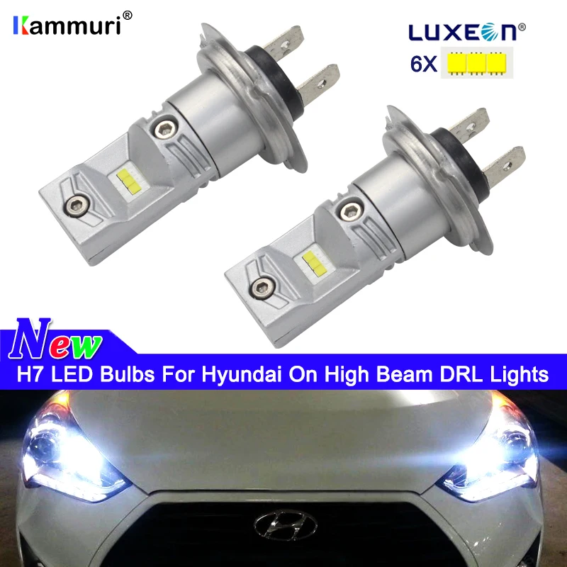 No error H7 LED Bulbs For Hyundai Genesis Sonata Veloster Accent on LED