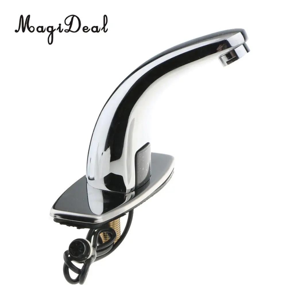 MagiDeal Alloy Automatic Infrared Sensor Sink Basin Faucet Hands Free Auto Mixer Tap Water Faucet Touch Water Tap Hands