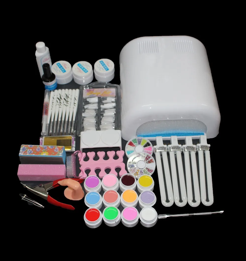 

Nic-92 Hot Sale nails gel Professional 36w Curing UV Dryer Lamp 12 Colours Nail Art Manicure Tools Kit For Beauty Nails