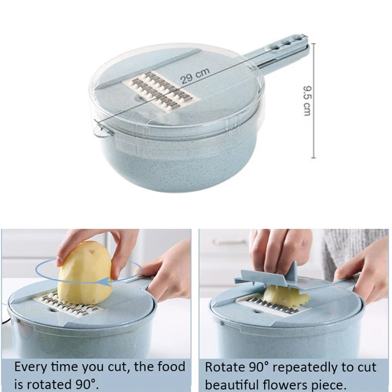 Vegetable Easy Food Chopper Carrot Potato Grater Manual Onion Cutter Easy Food Chopper Slicers Kitchen Gadget 9 IN 1