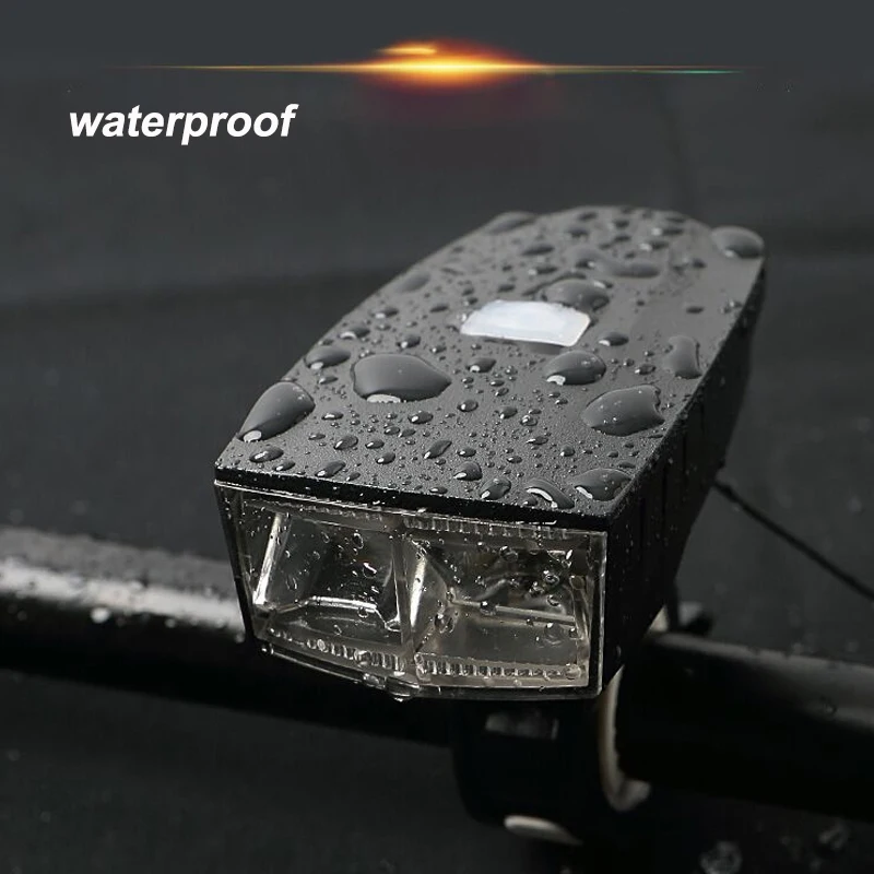 Cheap USB Rechargeable Waterproof Bicycle Light with Adjustable High Bean & Low beam Light Cycling Horn Light 120db 10