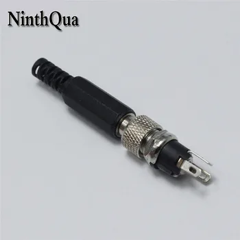 

5set Copper Lockable 5.5mm x 2.1mm 5.5mm x 2.5mm DC Power Plug + Socket 5.5mm*2.1 5.5mm*2.5mm Male Female Panel Mount Connectors