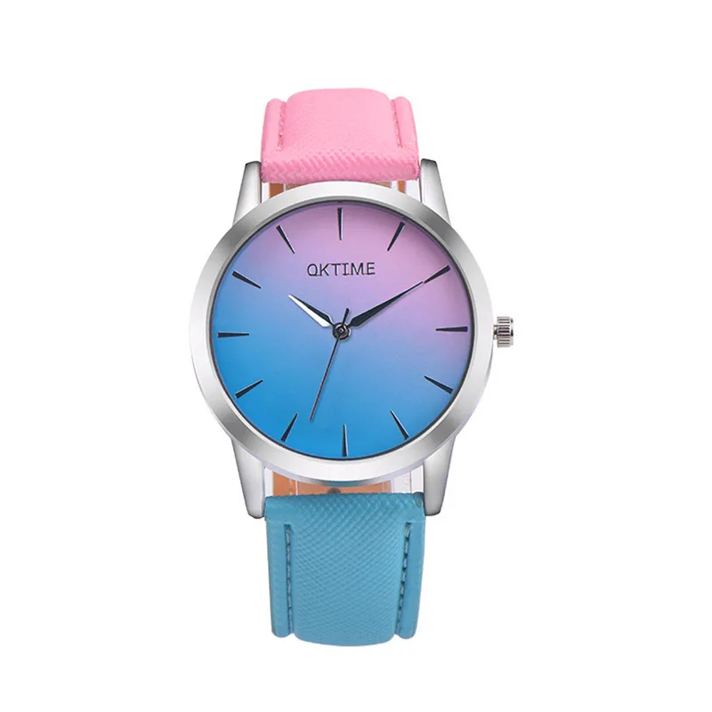 Ladies Watch Retro Rainbow Design Leather Band Analog Alloy Quartz Womens Watch Cheap Watch Female Clock reloj mujer Dropshiping