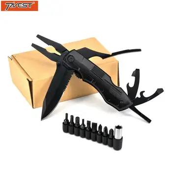 

Alicate Multifuncional Folding Pliers Multitool Knife EDC Camping Combat Military Hunting Knife Survival Screwdriver Kit Bits