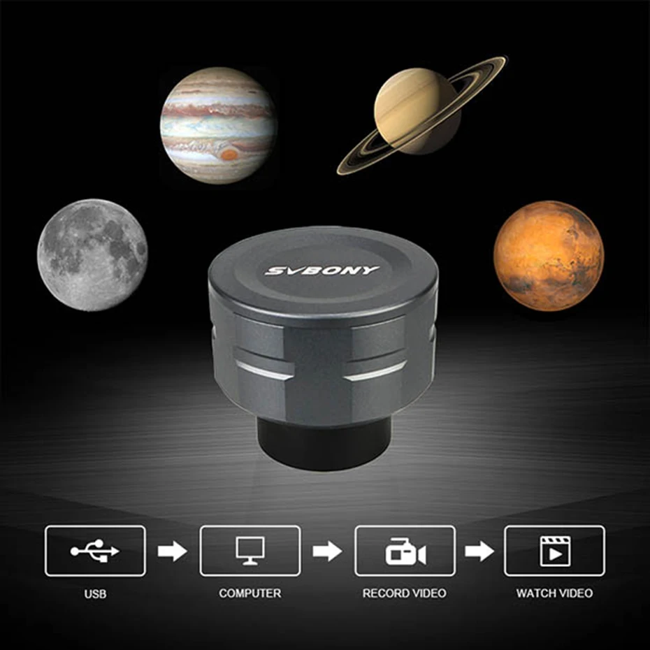 Câmera para Telescópio Svbony Inch Usb3.0 Eletrônico Ocular Astronomia Astronômico Astrofotografia F9159d 1.25 Sv205 8mp 14 Cheap Telescópio e binóculos