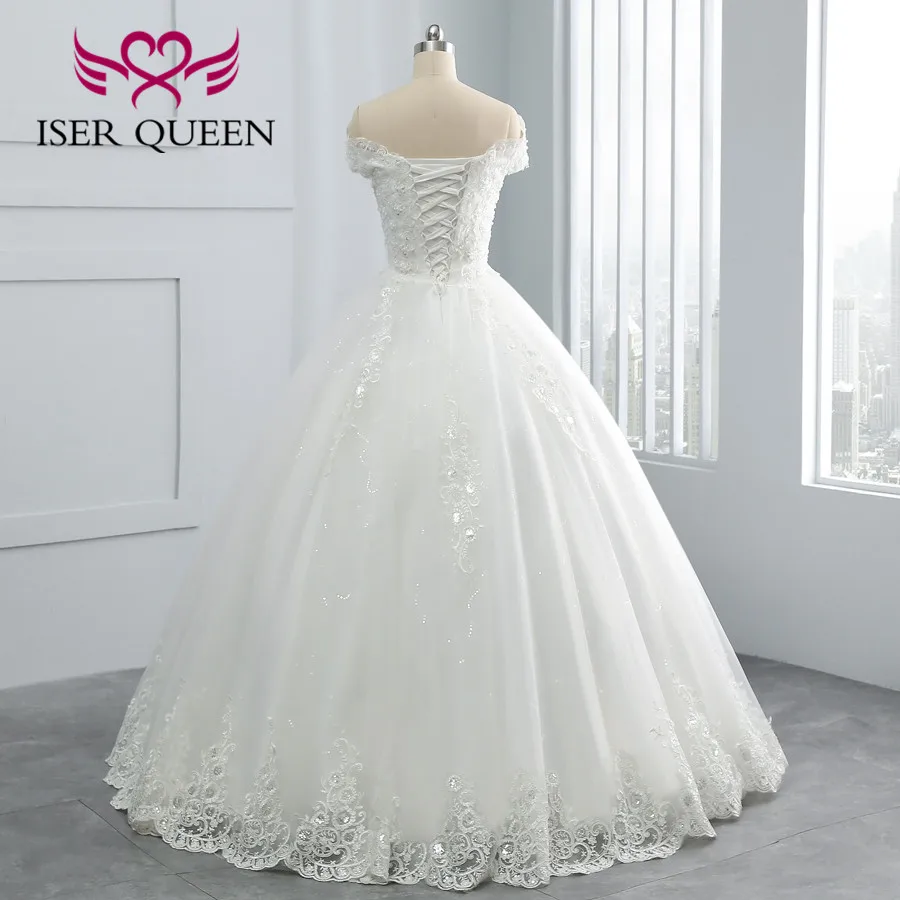 Свадебное платье с рукавами-крылышками, белое свадебное платье, аппликационные жемчужины для кружева, расшитое бисером, свадебное платье, свадебное платье, Gelinlik WX0108