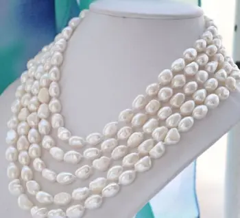 

NEW 10-13mm SOUTH SEA white baroque pearl necklace 100" earring set