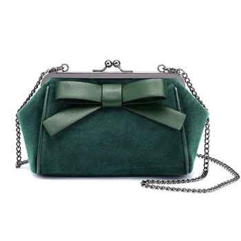 

2018 Designer Women Handbags Bow Clutches Bag Ladies Evening Party Clutches Black Handbag Velour Shoulder Bag Bolsas Feminina