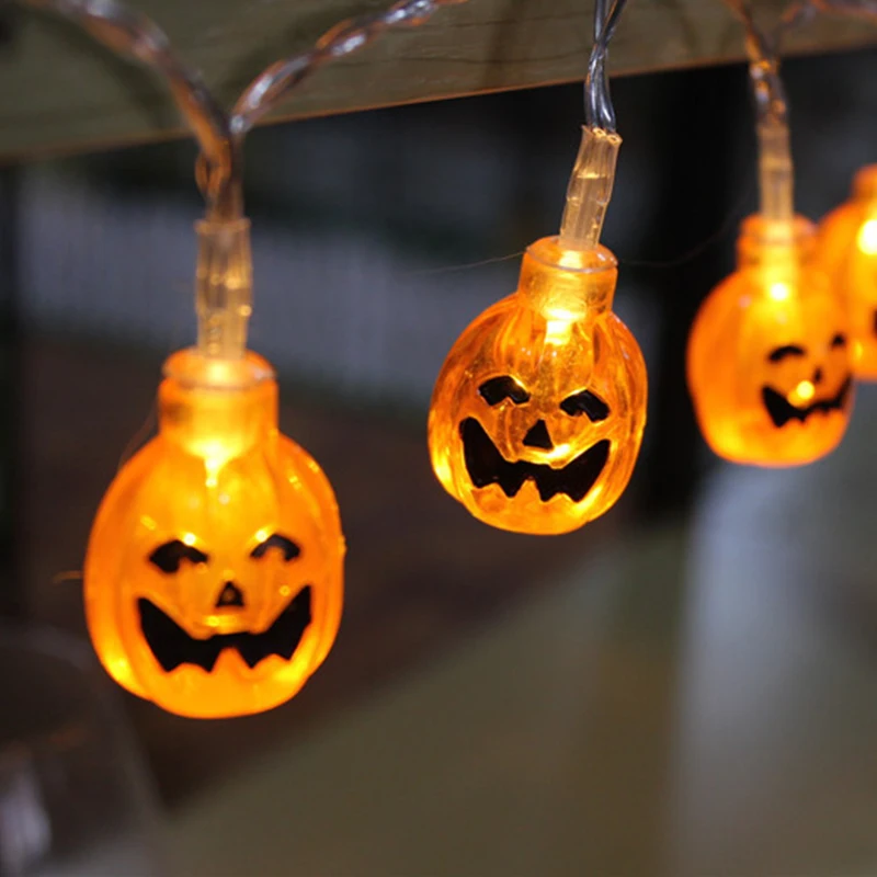 10 светодиодных подвесных ламп для Хэллоуина, декорированных тыквами/привидениями/пауками/черепами, светодиодных гирлянд, фонариков, ламп для DIY дома, для улицы, для вечеринок