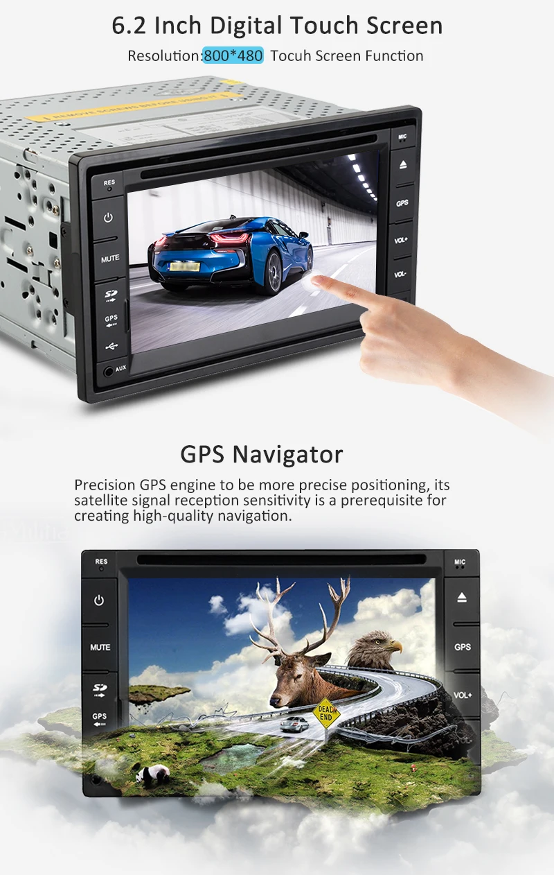 Flash Deal 3G Stereo Auto System win8 GPS Map Car DVD HeadUnit 6.2 Inch EQ In Deck USB BT Autoradio PC FM AM Radio SD 3D 2